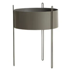 Woud Pidestall Planter, Large, Taupe
