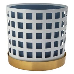 Klong Trio Flower Pot, White Square -FINISH DESIGN SHOP 12Klong18 iso th