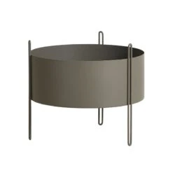 Woud Pidestall Planter, Medium, Taupe