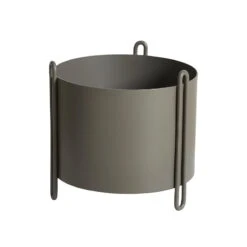 Woud Pidestall Planter, Small, Taupe