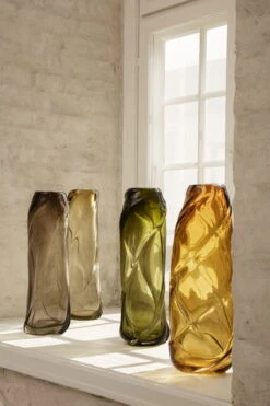 Ferm LIVING Water Swirl Vase, Tall, Moss Green -FINISH DESIGN SHOP 34 0676