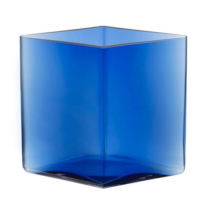 Iittala Ruutu Vase, 205 X 180 Mm, Ultramarine Blue 3 Iittala Ruutu Vase, 205 X 180 Mm, Ultramarine Blue