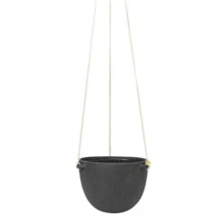 Ferm LIVING Speckle Hanging Pot, Large, Dark Grey