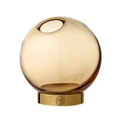 AYTM Globe Vase, Small, Amber - Gold