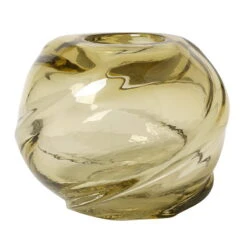 Ferm LIVING Water Swirl Vase, Round, Light Yellow