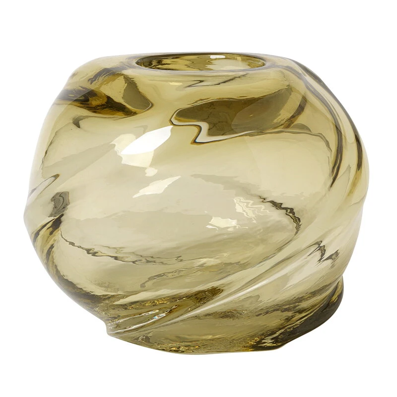 Ferm LIVING Water Swirl Vase, Round, Light Yellow 3 Ferm LIVING Water Swirl Vase, Round, Light Yellow