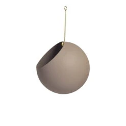 AYTM Globe Hanging Flowerpot, Small, Taupe - Gold