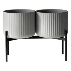 Elementa Klorofyll Planter With Stand, 2 Pcs, Medium, Grey