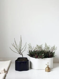 Artek Riihitie Plant Pot B, Medium, Blue Gloss -FINISH DESIGN SHOP Riihitie Plant Pot Photo Susanna Vento 1