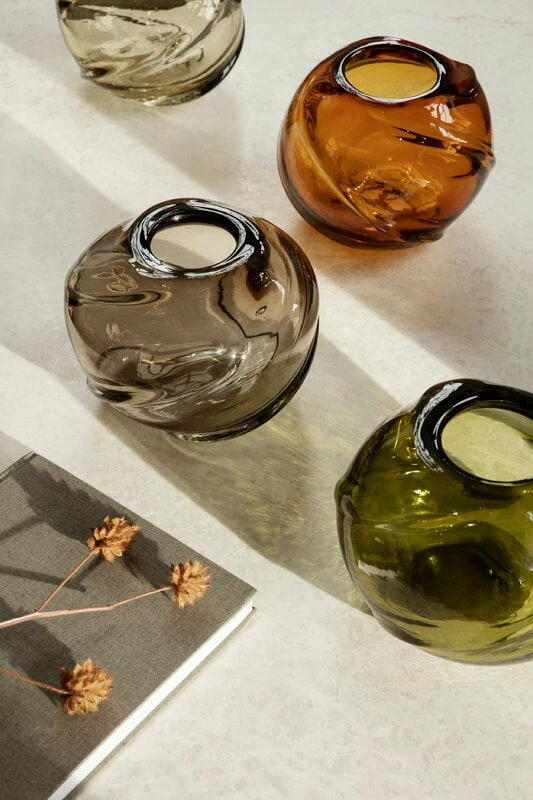 Ferm LIVING Water Swirl Vase, Round, Light Yellow 4 Ferm LIVING Water Swirl Vase, Round, Light Yellow - Image 2