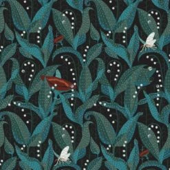 Klaus Haapaniemi & Co. Lily Of The Valley Wallpaper, Uncoated, Black